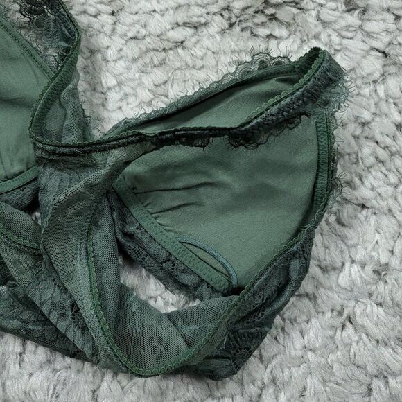 Aerie Sunflower Lace Padded Racerback Bralette Dark Green Size XS - Picture 3 of 5